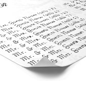 Black White Green Wedding Photo Seating Chart Poster (Hoek)