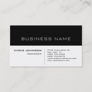 Black & White Grey Charming Manager Visitekaartje