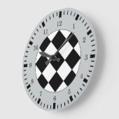 Black White Grey Couche Thème Mur Horloge (Angle)