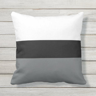 Black White Grey Horizontal Stripes Sierkussen