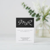 Black White Grey Modern Plain Visitekaartje (Staand voorkant)