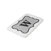 Black White Grey Monogram Initiaal Home Decorative Badmat (Gekanteld)