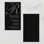 Black White Grey Monogram Visitekaartje (Voorkant / Achterkant)