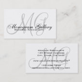 Black White Grey Monograms Simple Visitekaartje (Voorkant / Achterkant)