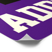 Black White Grey Paars Voetbal Aangepaste naam Poster (Hoek)