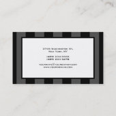 Black White Grey Pattern Striped Visitekaartje (Achterkant)