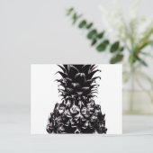 Black White Grey Pineappel Abstract Briefkaart (Staand voorkant)