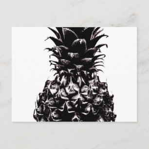 Black White Grey Pineappel Abstract Briefkaart