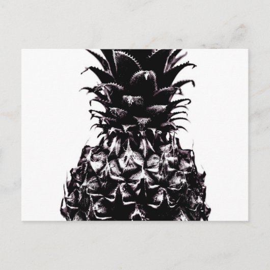 Black White Grey Pineappel Abstract Briefkaart (Voorkant)