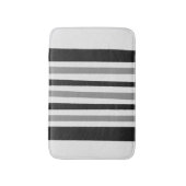 Black White Grey Striped Pattern Badmat (Voorkant Verticaal)