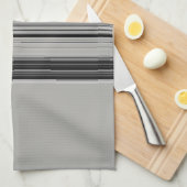 Black White Grey Striped Pattern Theedoek (Quarter Fold)