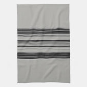 Black White Grey Striped Pattern Theedoek (Verticaal)