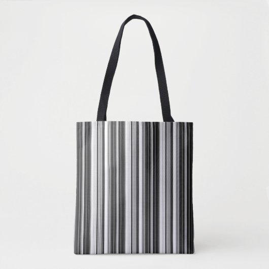 Black White Grey Striped Pattern Tote Bag (Voorkant)