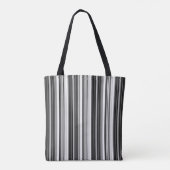 Black White Grey Striped Pattern Tote Bag (Achterkant)