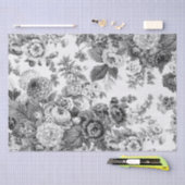 Black & White Grey Tone  Floral Toile No.3 Tissuepapier (Craft)