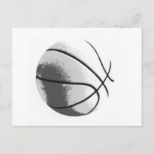 Black White Grey Trendy Pop Art Basketball Briefkaart
