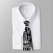 Black White Grunge Pattern Unisex Stropdas (Gebonden)