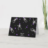 Black White Halloween Skeleton Botten Dance Kaart (Achterkant)