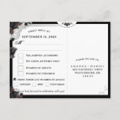 Black White Halloween Skeletons MENU RSVP Briefkaa (Achterkant)