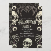 Black & White Halloween Uitnodiging (Voorkant / Achterkant)