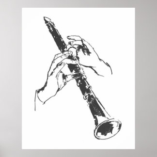 Black White Hands Clarinet Benny Goodman Poster