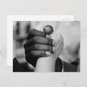 Black White Hands Together Briefkaart (Voorkant / Achterkant)