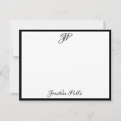 Black White Handwrited Script Monogram Sjabloon (Voorkant)