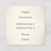 Black & White Harlequin Dramatic Custom Monogram Vierkante Visitekaartje (Achterkant)