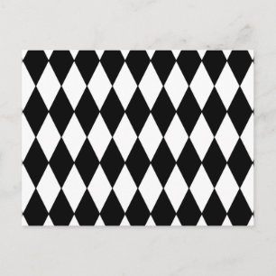 Black White Harlequin Pattern Briefkaart