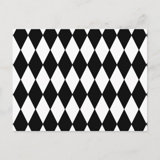 Black White Harlequin Pattern Briefkaart (Voorkant)