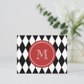 Black White Harlequin Pattern Briefkaart (Staand voorkant)