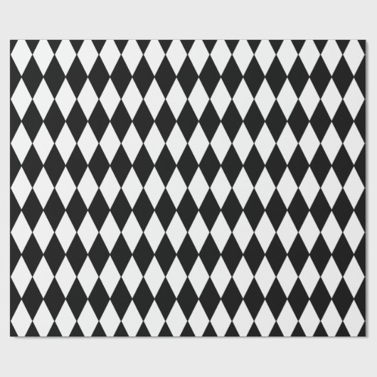 Black White Harlequin Pattern Cadeaupapier (Vlak)