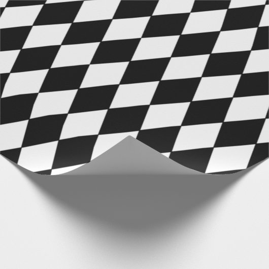 Black White Harlequin Pattern Cadeaupapier (Hoek)