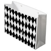 Black White Harlequin Pattern Groot Cadeauzakje (Voorkant Gekanteld)