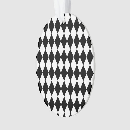 Black White Harlequin Pattern Ornament (voorkant)