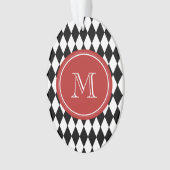 Black White Harlequin Pattern Ornament (voorkant)