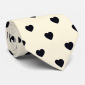 Black White Heart Imprimer Cravate Hommes (Roulé)