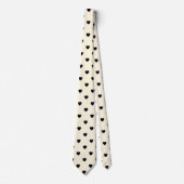 Black White Heart Print Mannen Stropdas (Voorkant)