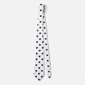 Black White Heart Print Mannen Stropdas (Voorkant)