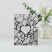 black & white heart rock briefkaart (Staand voorkant)