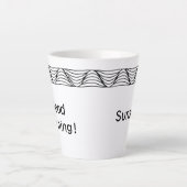 Black & White Heat Wave gepersonaliseerde latte Mo Latte Mok (Voorkant)