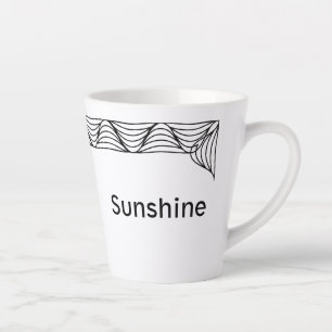 Black & White Heat Wave gepersonaliseerde latte Mo Mok