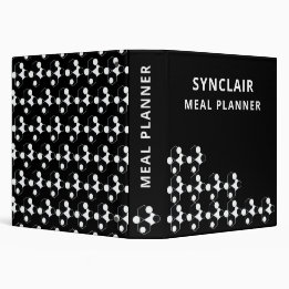 Black White Honeycomb Personalized Meal Planner 1 1/2" Multomap