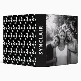 Black White Honeycomb Photo Family Name Organizer 1 1/2" Multomap