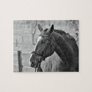 Black White Horse - Animal Photography Art Legpuzzel