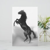 Black White Horse Briefpapier (Staand voorkant)