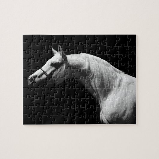 Black & White Horse - Creative Animal Art Legpuzzel (Horizontaal)