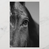 Black White Horse Eye Artwork Briefpapier (Voorkant)