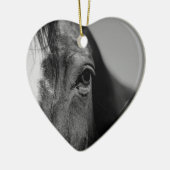 Black White Horse Eye Artwork Keramisch Ornament (Links)