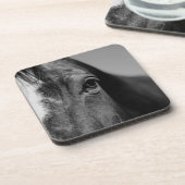 Black White Horse Eye Artwork Onderzetter (Linkerzijde)